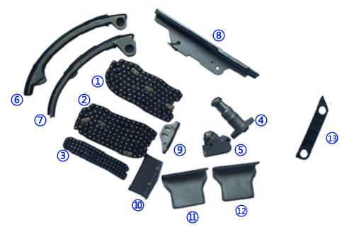Пластмассовый PA66 / PA46 набор цепей для INFINITI 4494CC V8 90-96 Q45 32V DOHC